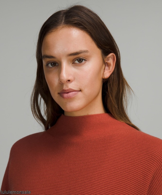 Lululemon Damen DELULU492 | Kastenförmiger Pullover Aus Einer Baumwollmischung Red Rock